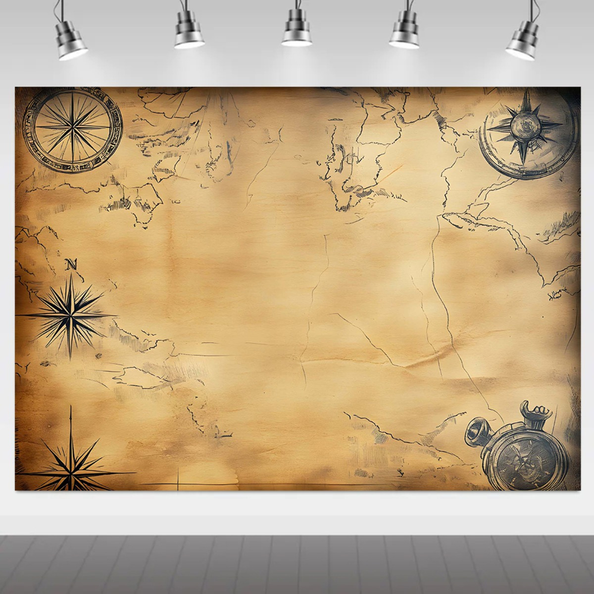 Pancarta con mapa pirata, deco - Outdoor Hunting House reseña y precio
