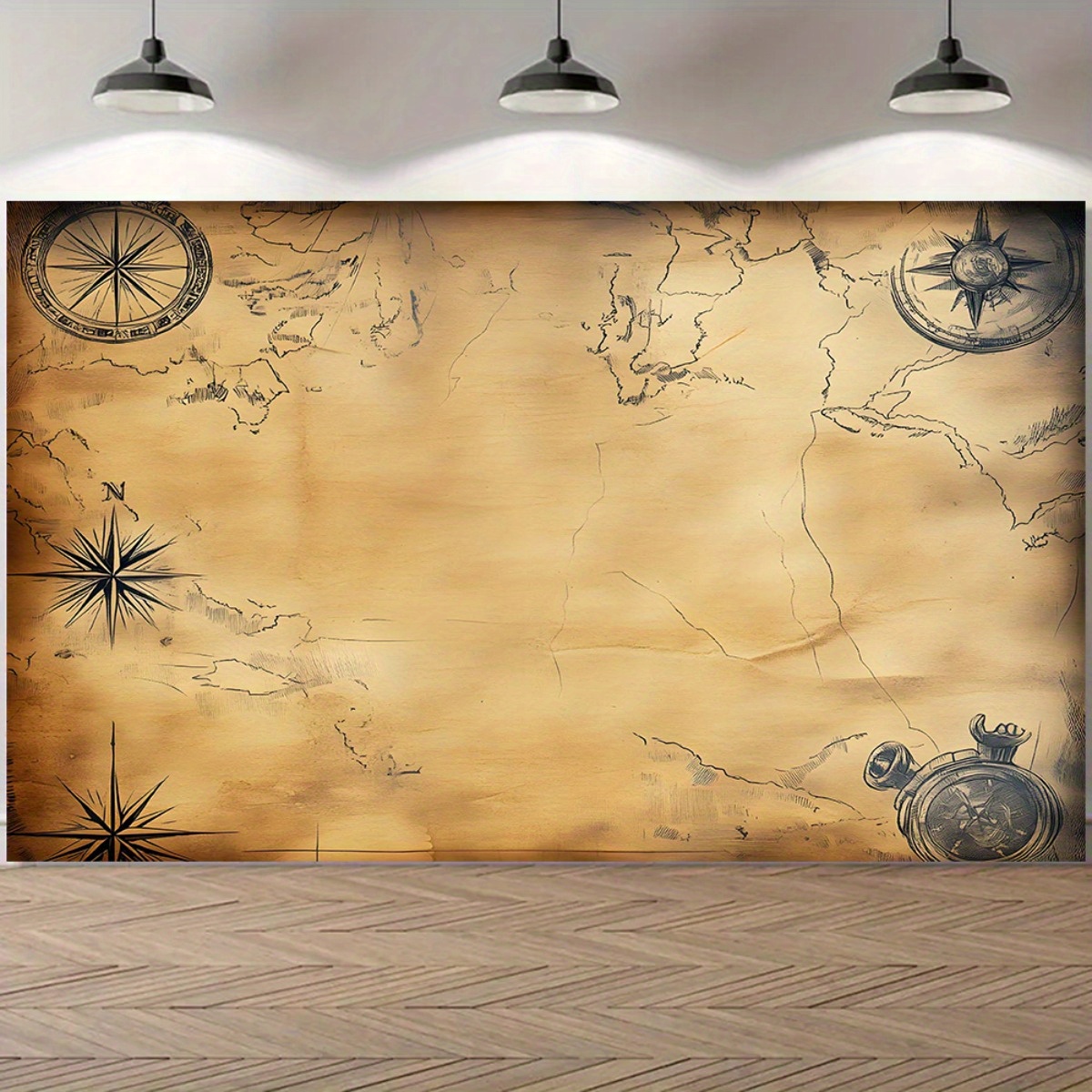 Pancarta con mapa pirata, deco - Outdoor Hunting House reseña y precio